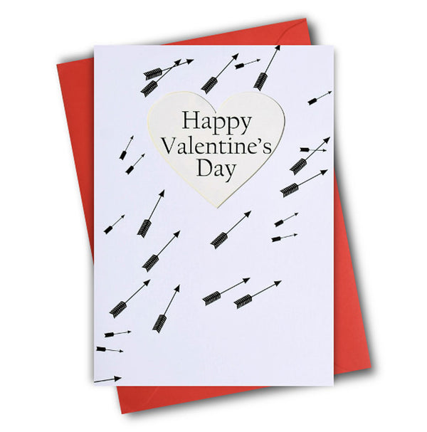 Valentine's Day Card, Arrows, Happy Valentine's Day, See through acetate window