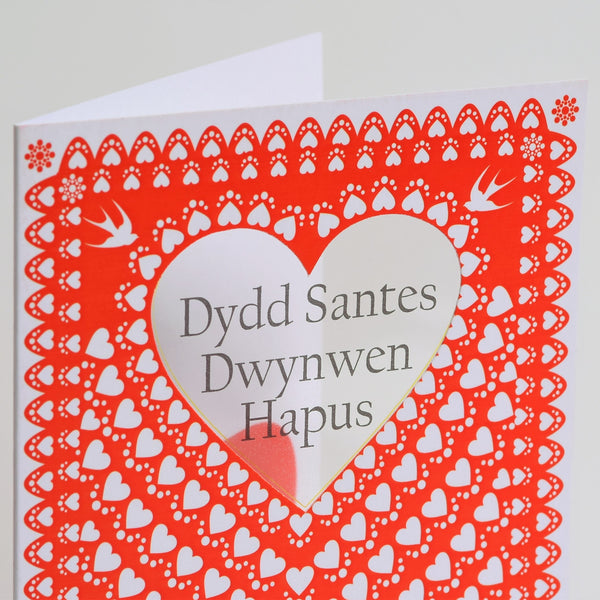 Welsh Valentine's Day Card, Folklore, See through acetate window